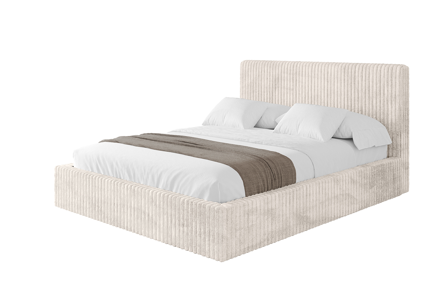 Polsterbett ALOVA-v1 200x200 cm Creme - Tilia 01