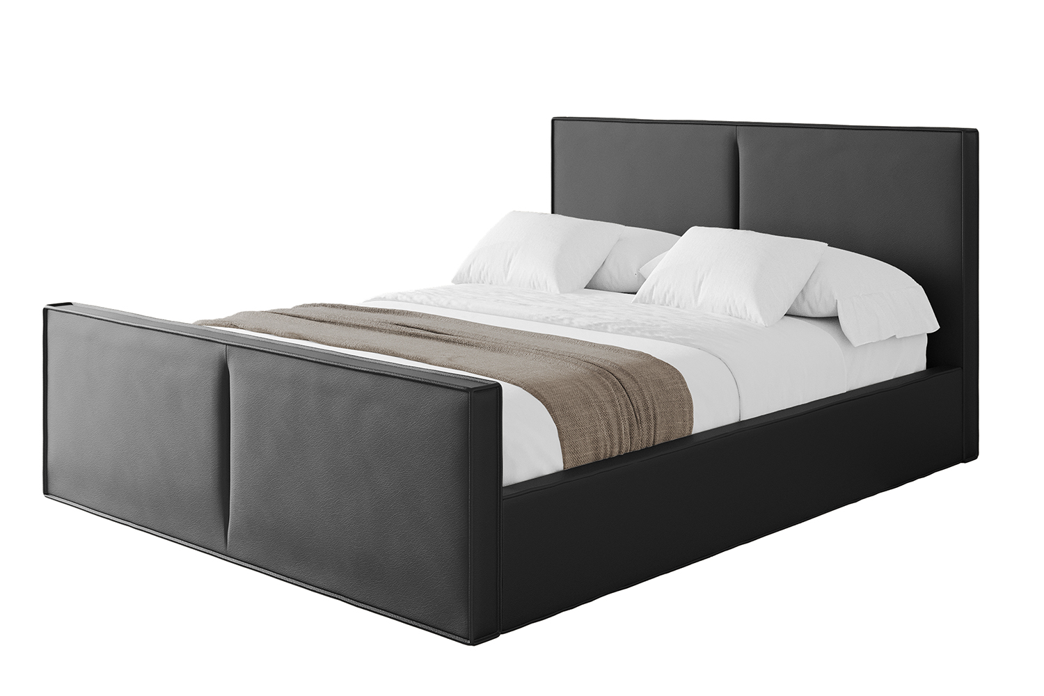 Polsterbett EMMI-Z 140x200 cm Schwarz - Soft 11