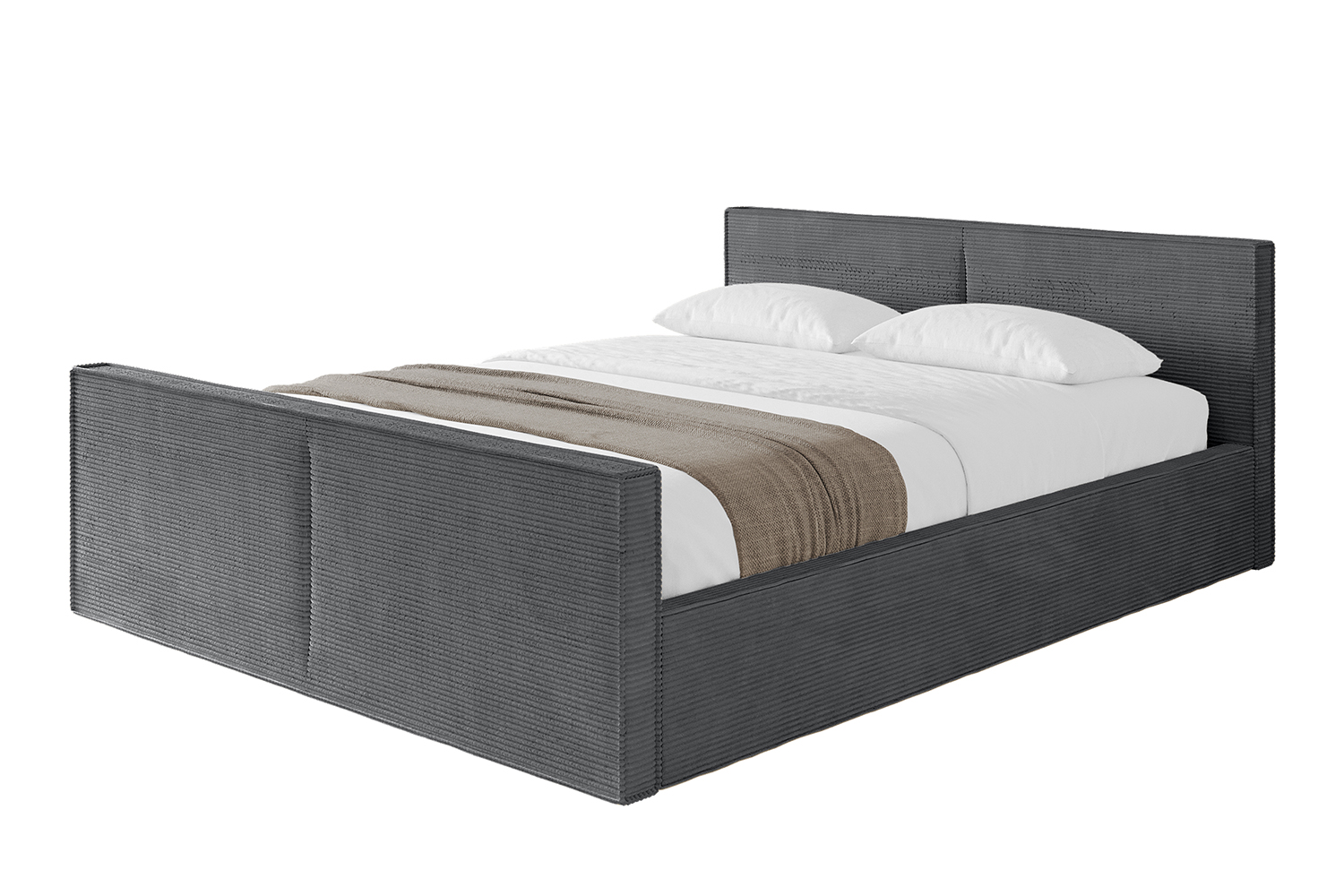 Polsterbett EMMI-Z-v1 140x200 cm Dunkelgrau - Poso 115