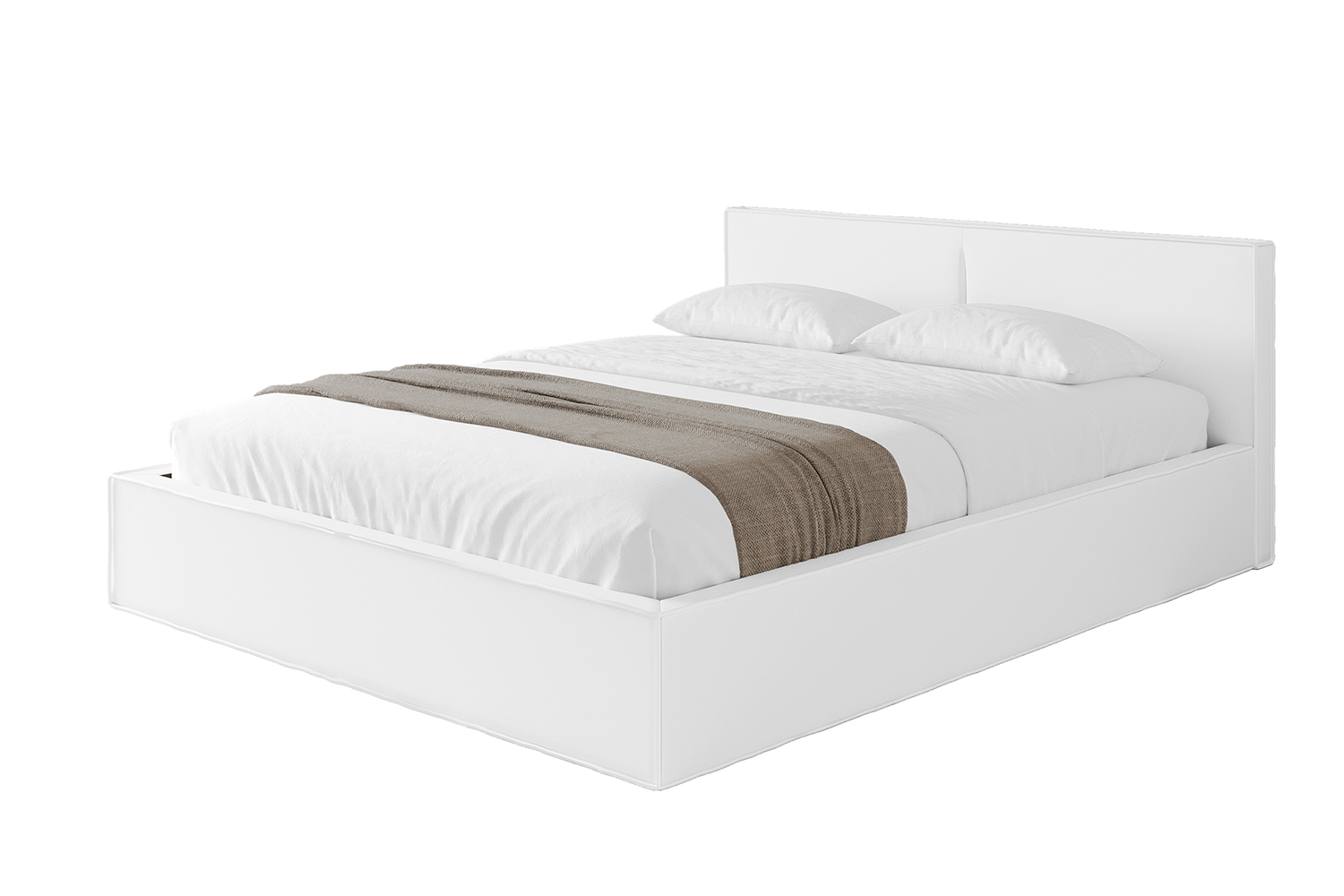 Polsterbett EMMI-v1 120x200 cm Weiß - Soft 17