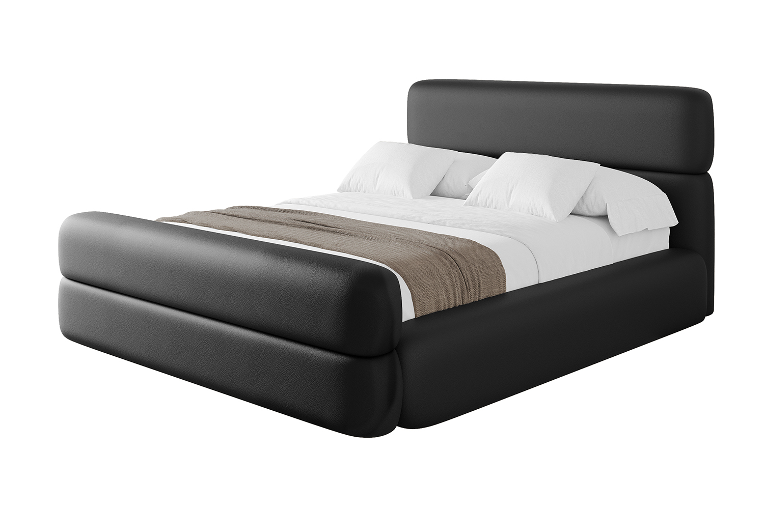 Polsterbett ENORA-Z 160x200 cm Schwarz - Soft 11