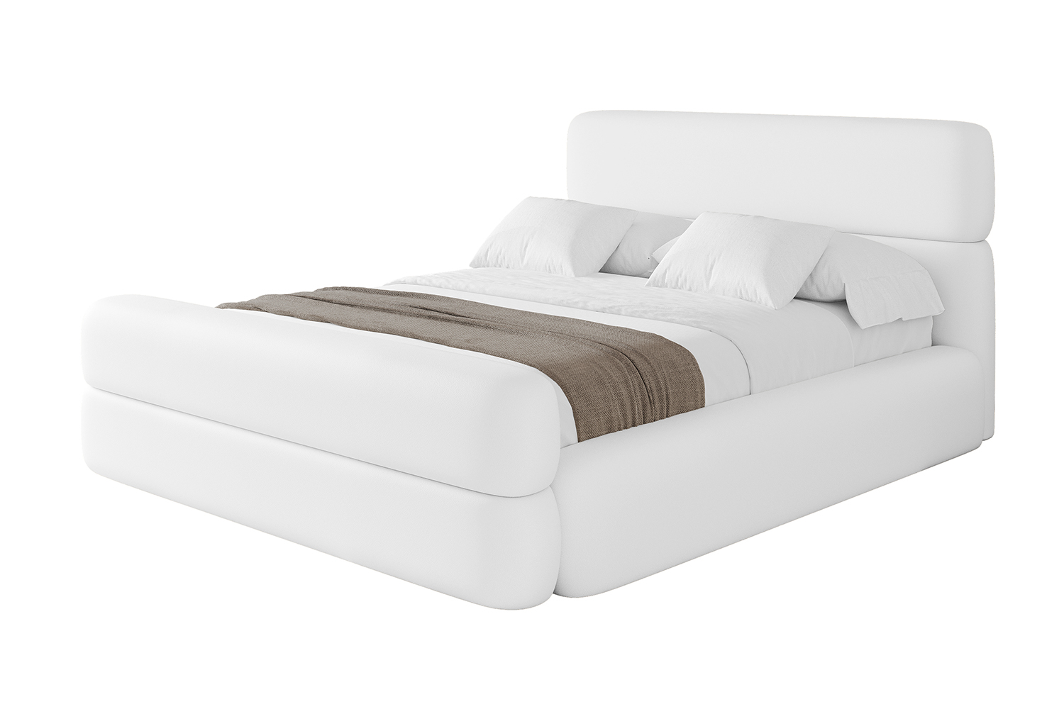 Polsterbett ENORA-Z 160x200 cm Weiß - Soft 17
