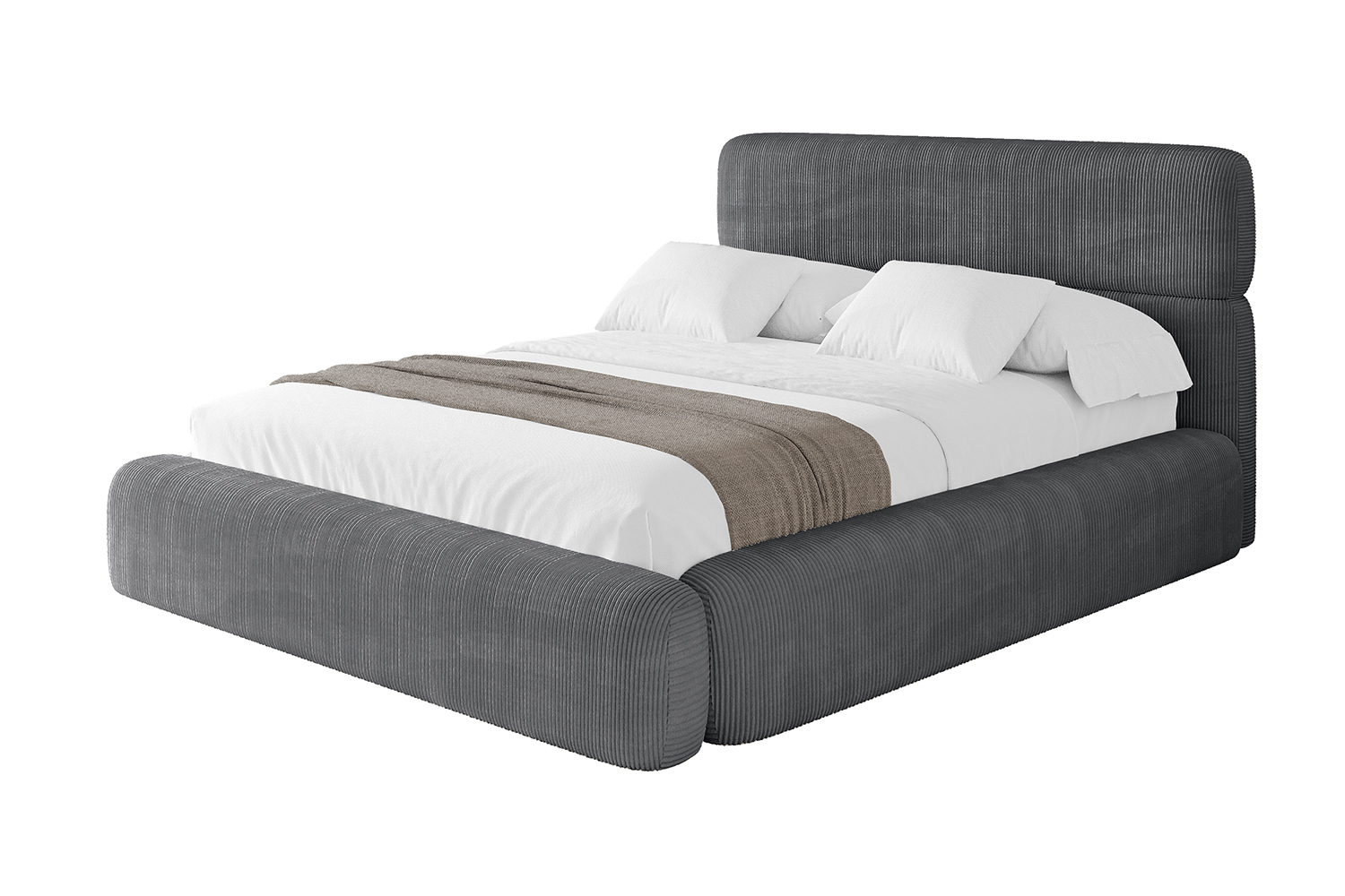 Polsterbett ENORA 140x200 cm Dunkelgrau - Poso 115