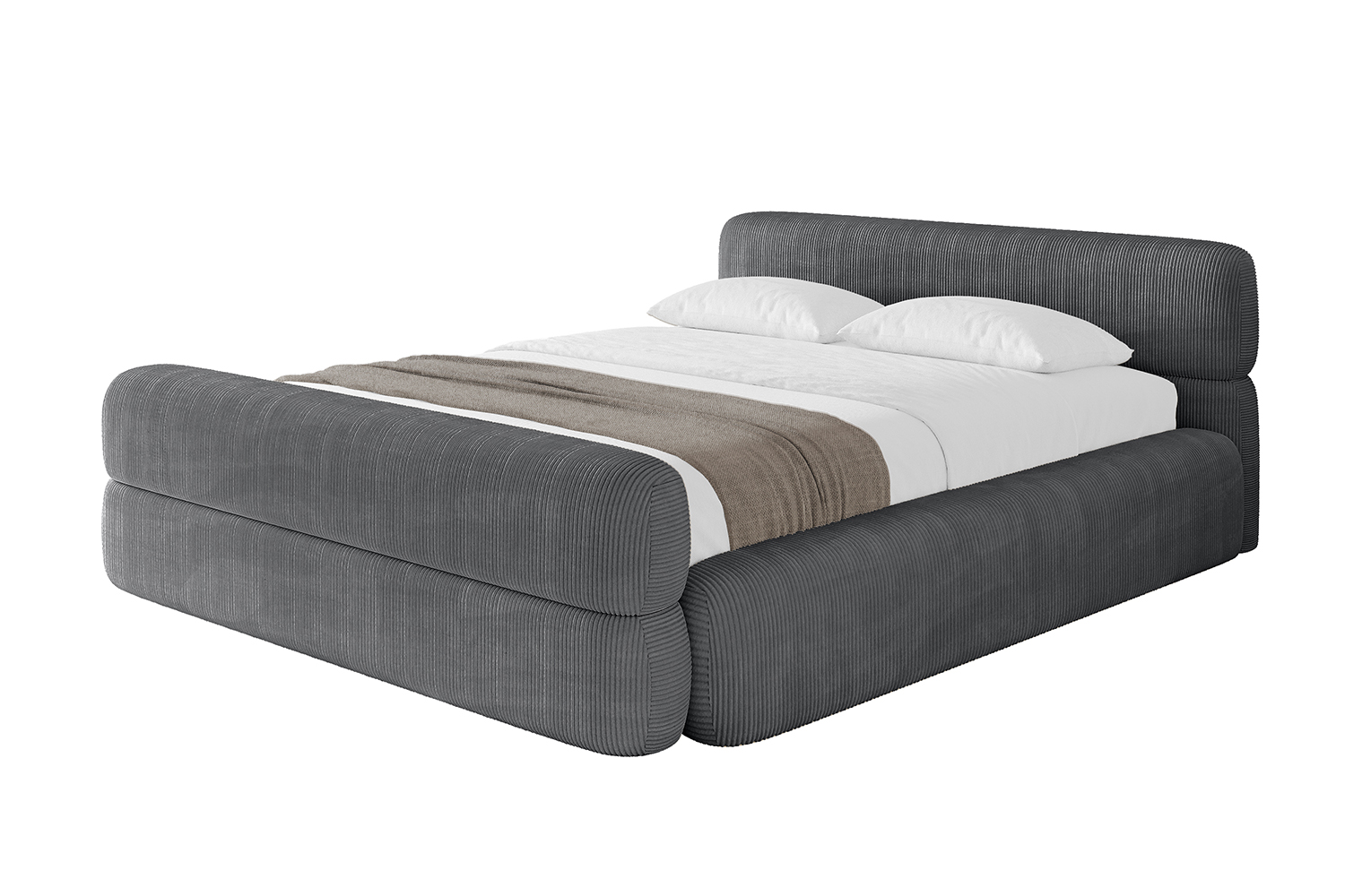 Polsterbett ENORA-Z-v1 120x200 cm Dunkelgrau - Poso 115