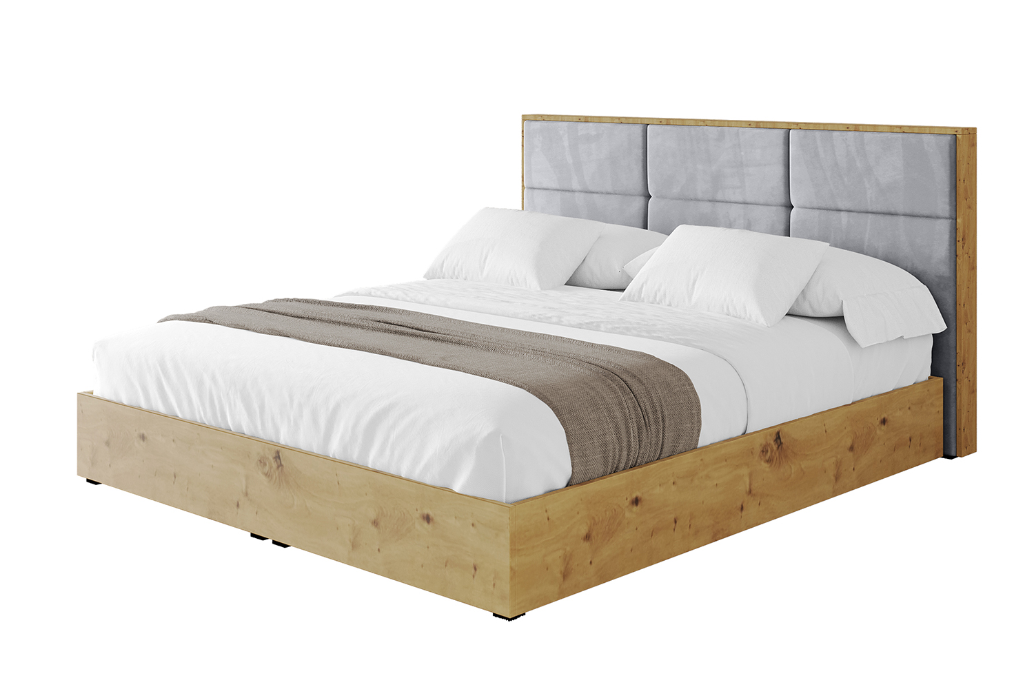 Polsterbett ENZO1 120x200 cm Hellgrau - Monolith 84