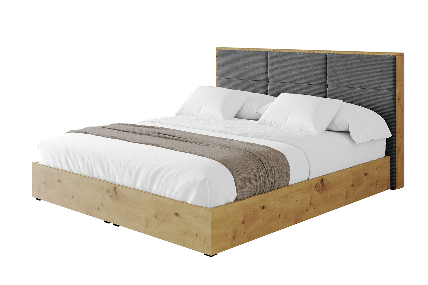 Polsterbett ENZO1 140x200 cm Dunkelgrau - Poso 115