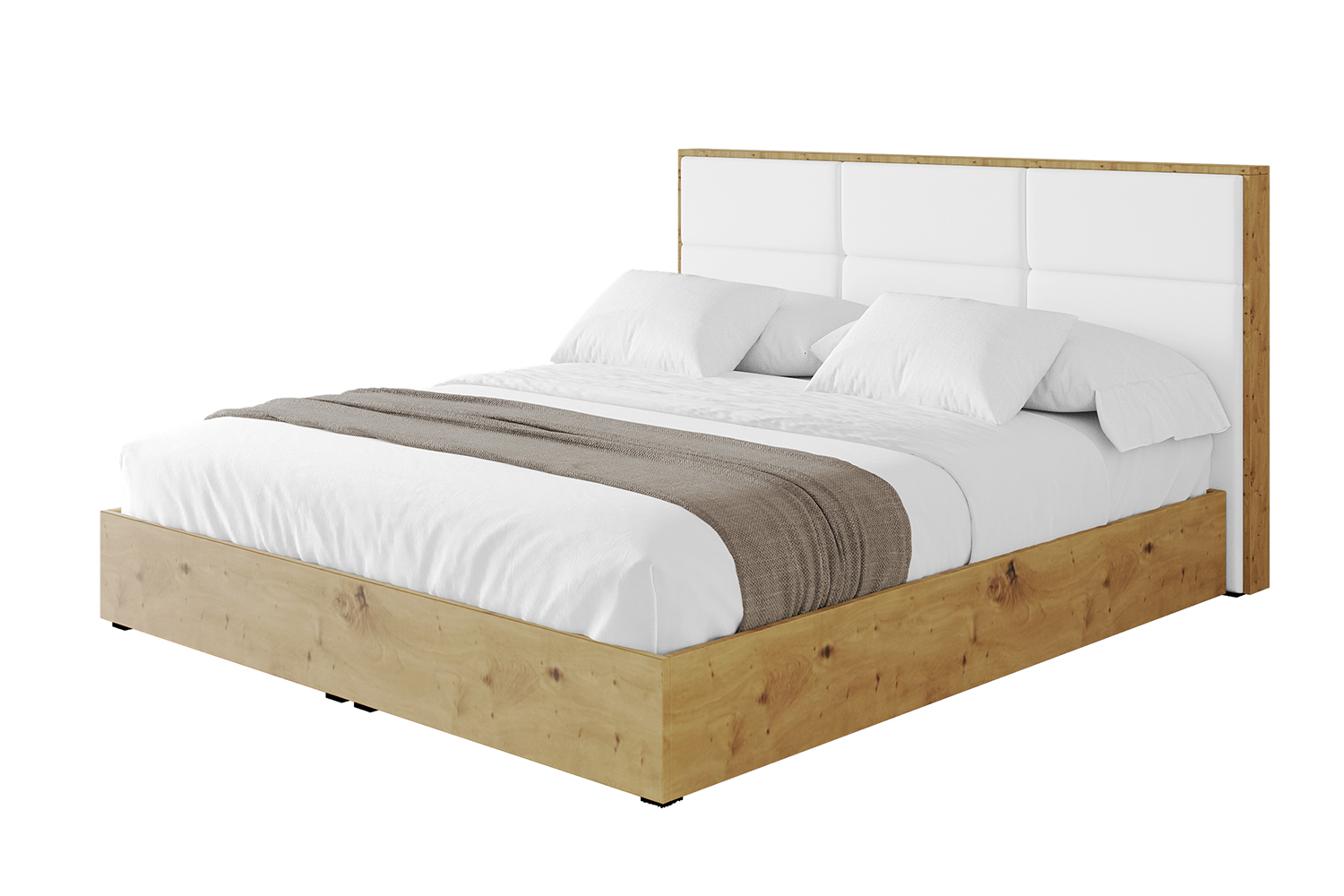 Polsterbett ENZO1 140x200 cm Weiß - Soft 17