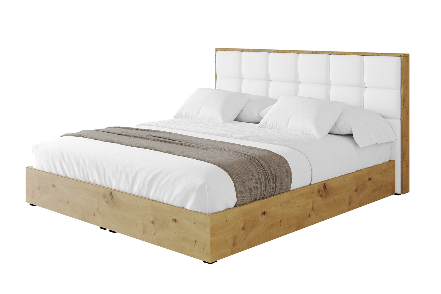 Polsterbett ENZO2 160x200 cm Weiß - Soft 17