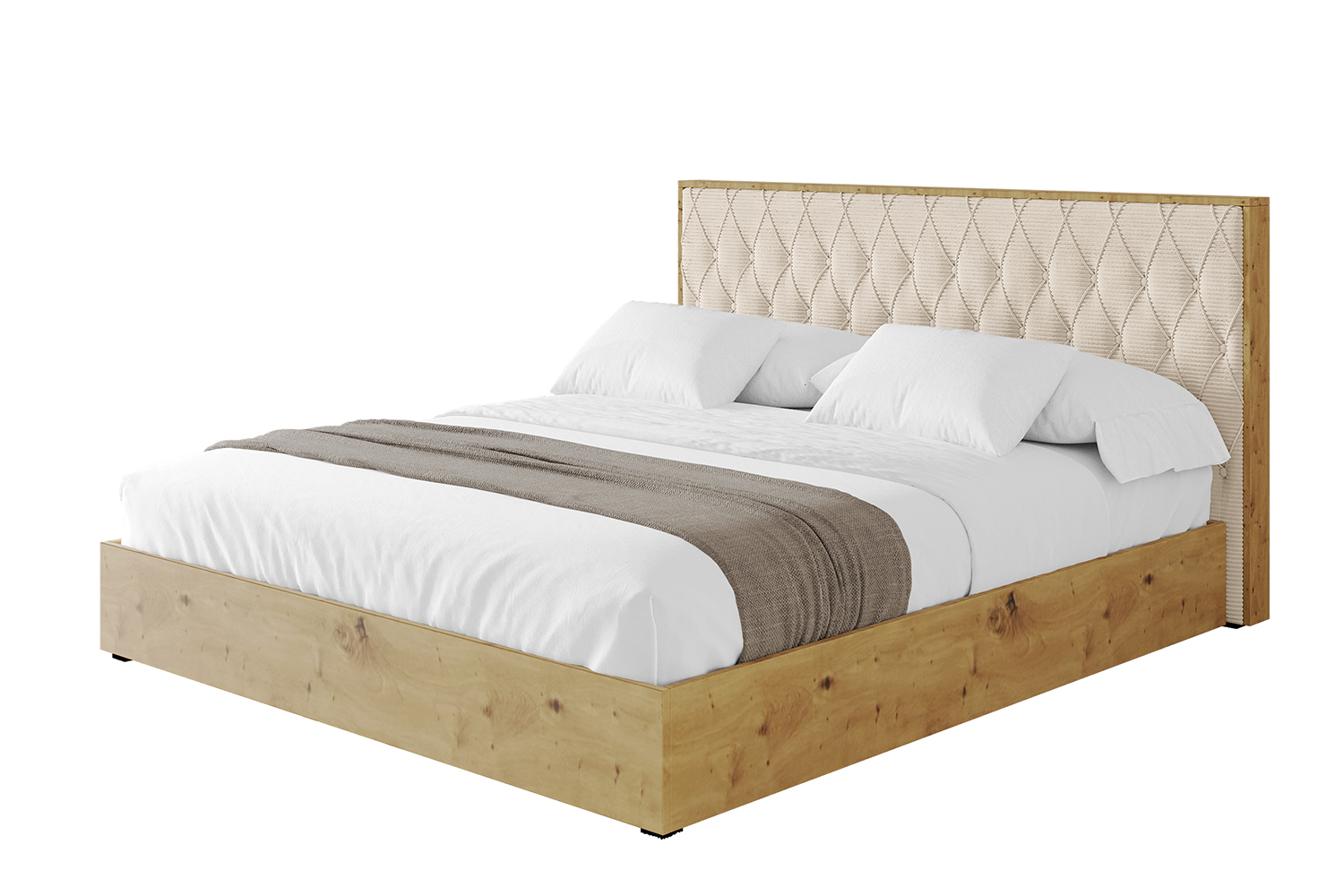 Polsterbett ENZO5 200x200 cm Beige - Poso 105