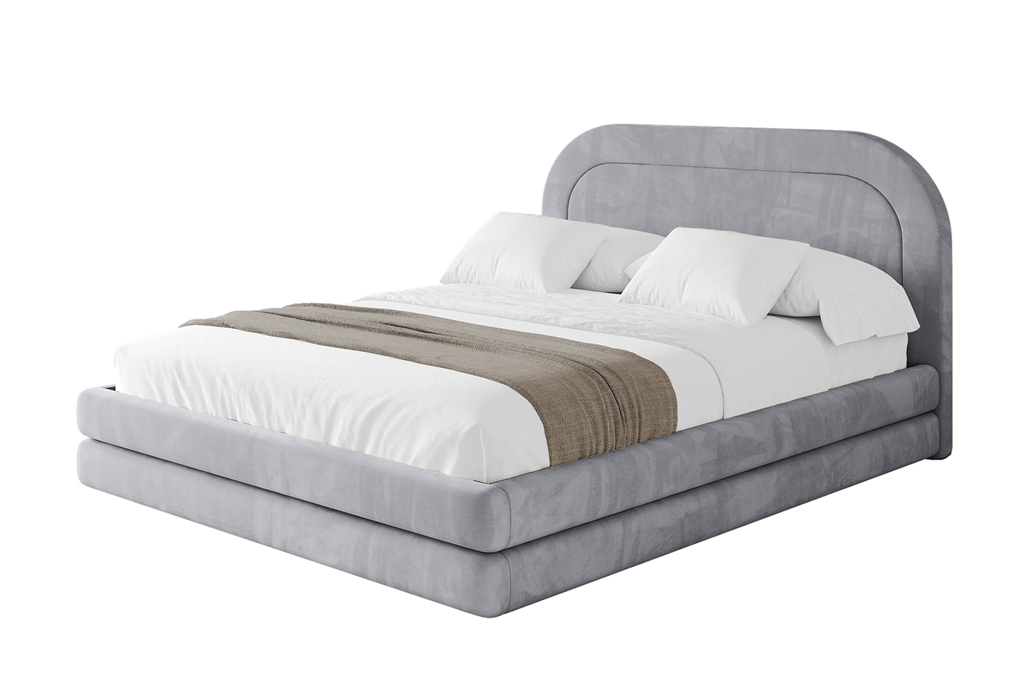 Polsterbett LERIS 120x200 cm Hellgrau - Monolith 84