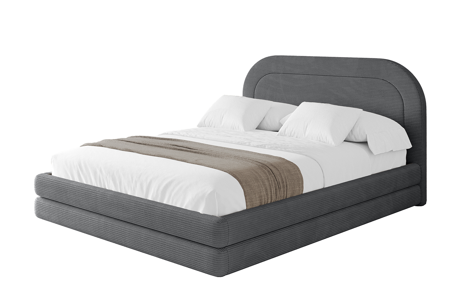 Polsterbett LERIS 140x200 cm Dunkelgrau - Poso 115