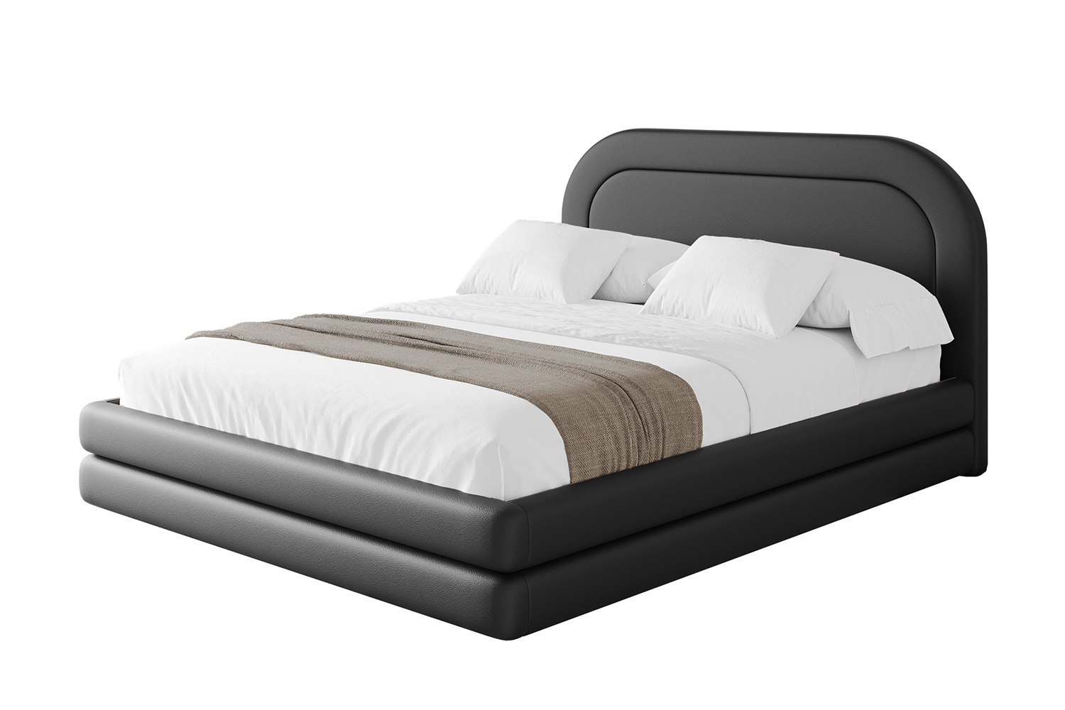 Polsterbett LERIS 160x200 cm Schwarz - Soft 11