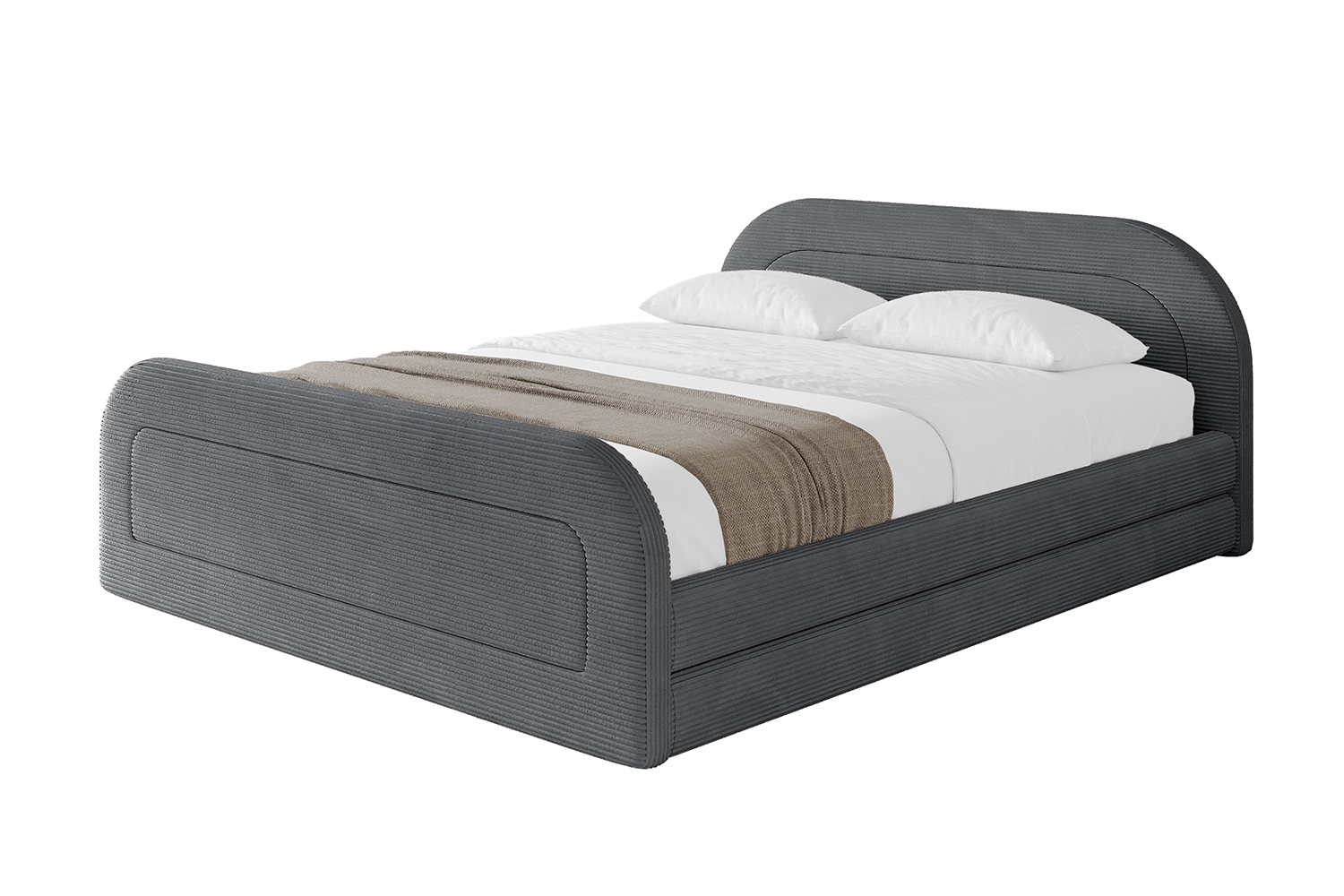 Polsterbett LERIS-Z-v1 120x200 cm Dunkelgrau - Poso 115