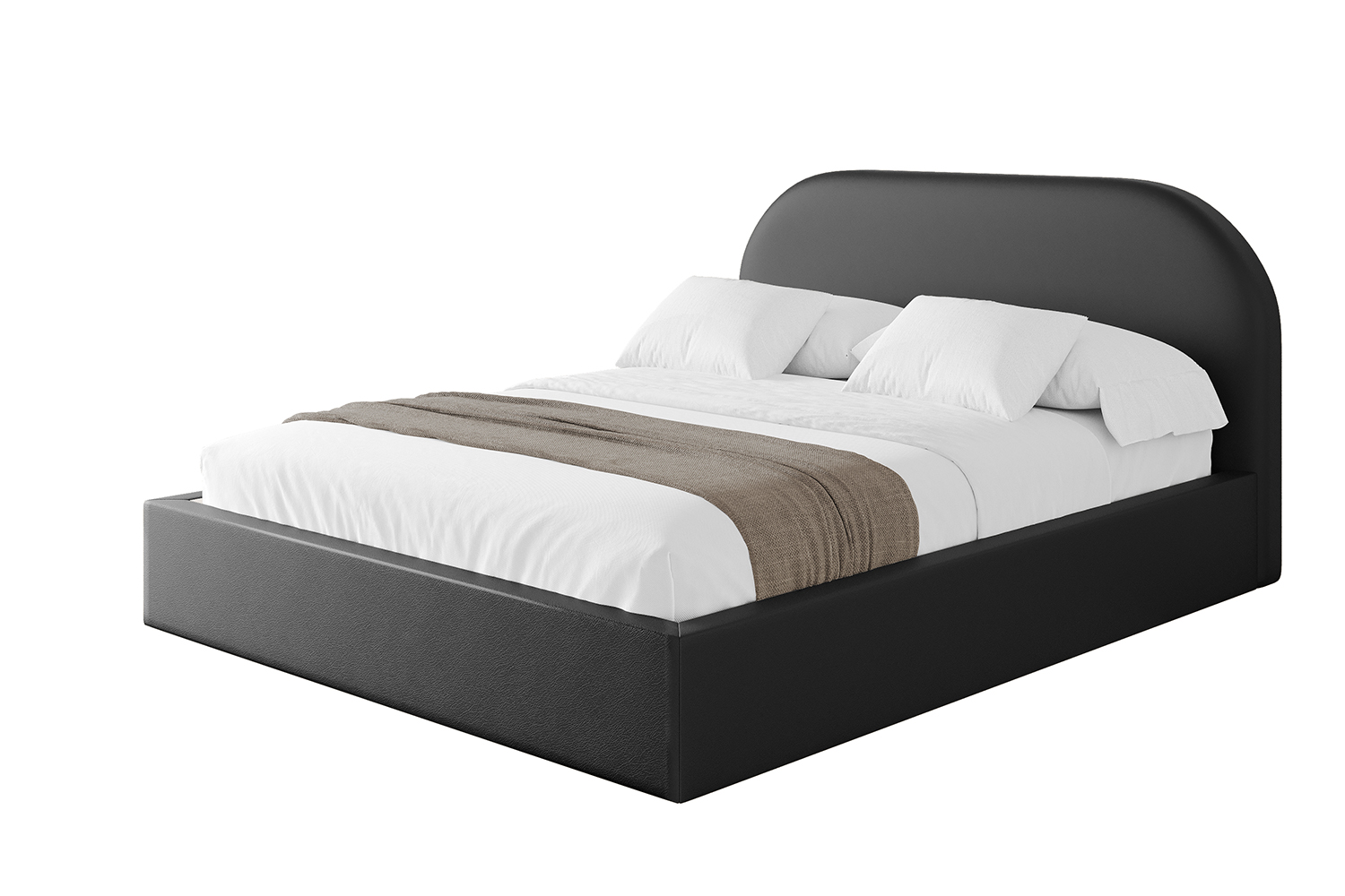 Polsterbett TIVON 140x200 cm Schwarz - Soft 11