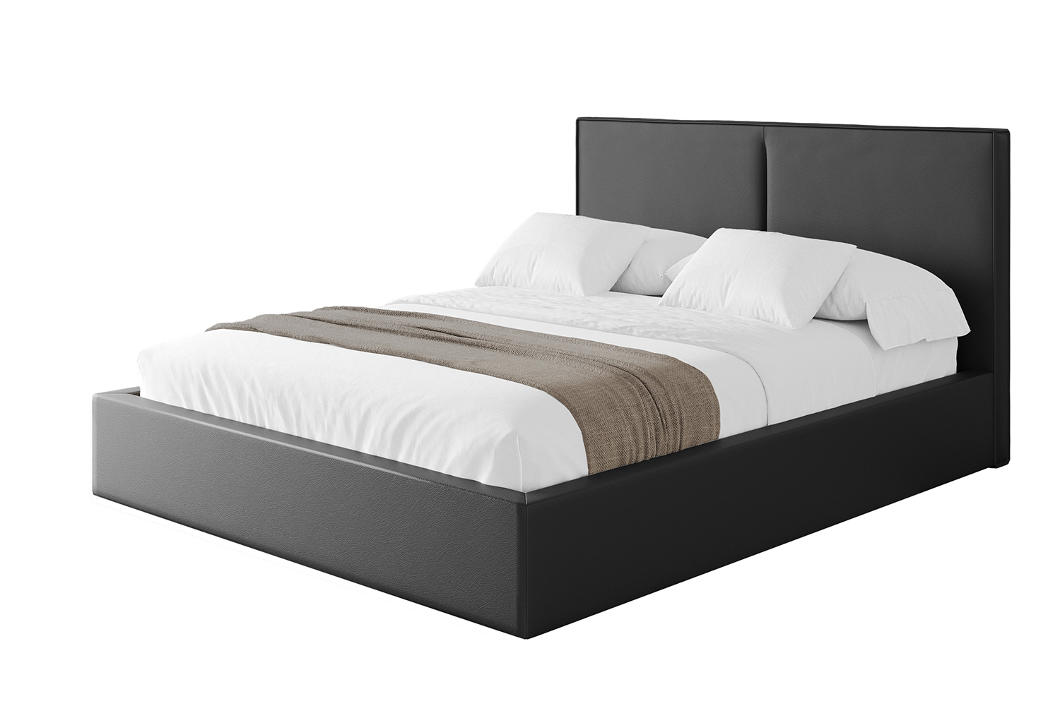 Polsterbett VANTO 120x200 cm Schwarz Kunstleder - Soft 11