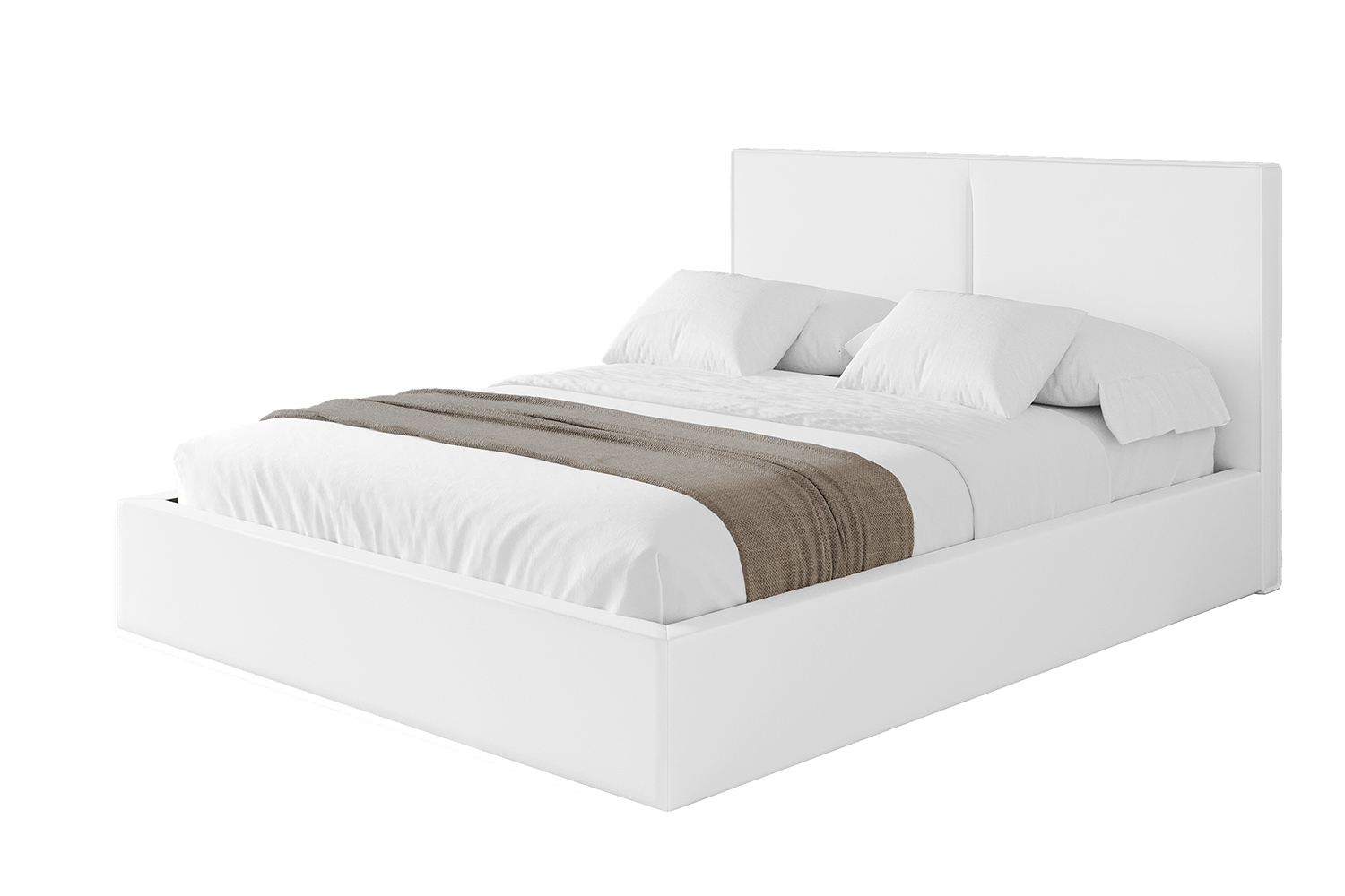 Polsterbett VANTO 120x200 cm Weiß Kunstleder - Soft 17