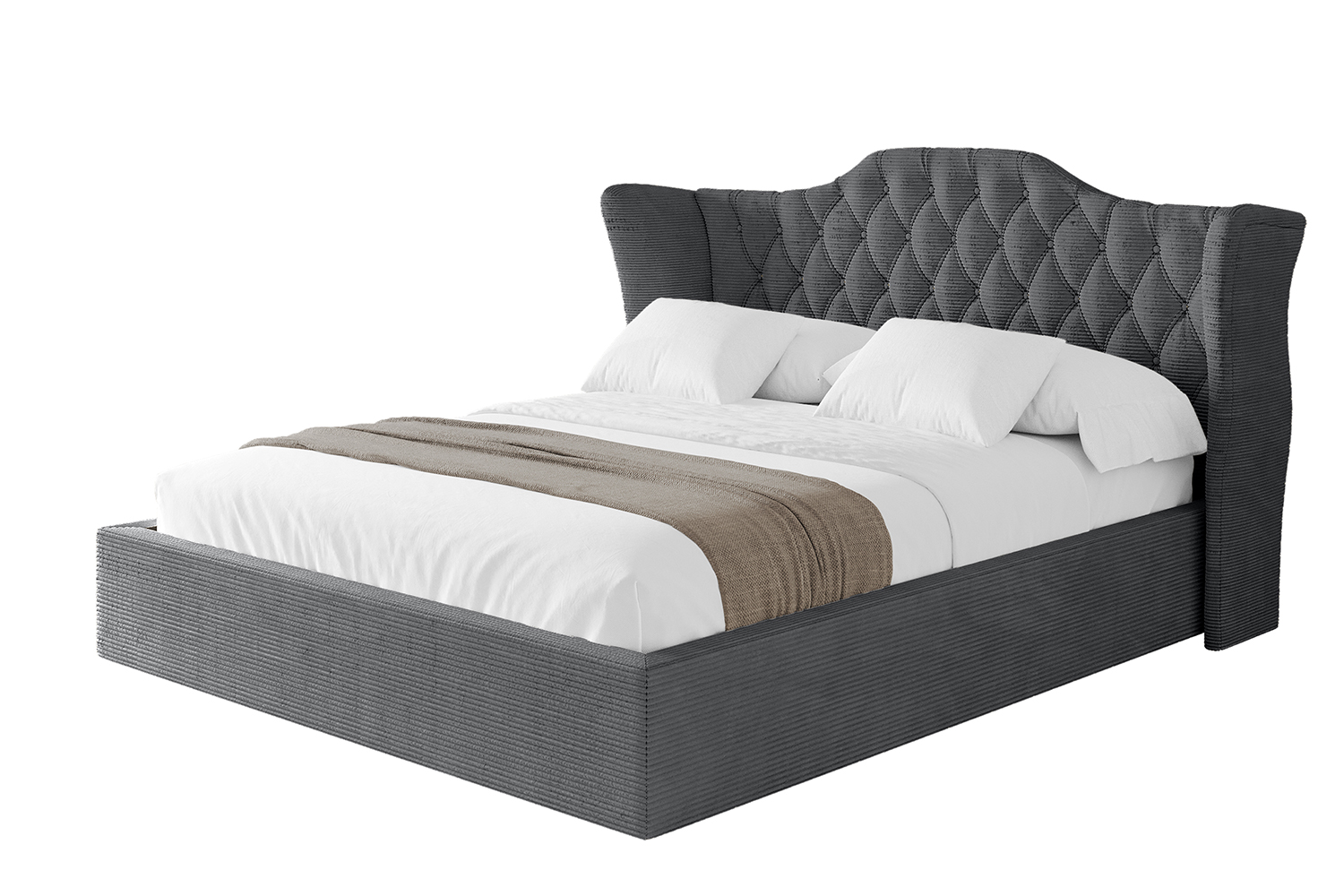Polsterbett ZORAN 120x200 cm Dunkelgrau - Poso 115