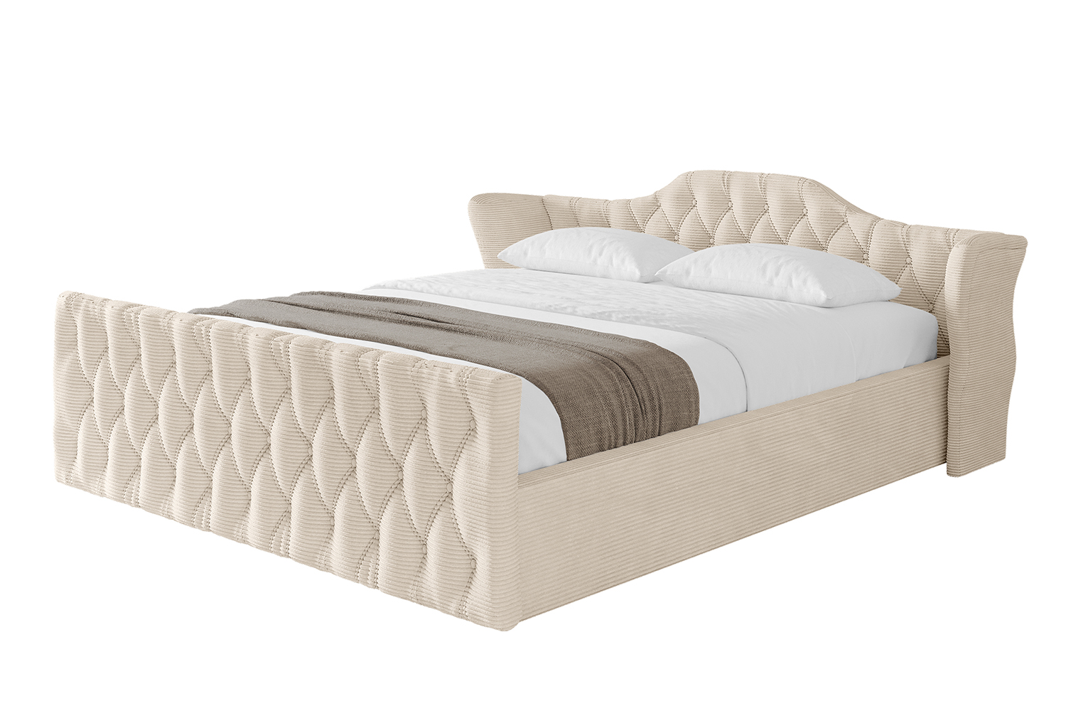 Polsterbett ZORAN-Z-v1 140x200 cm Beige - Poso 105