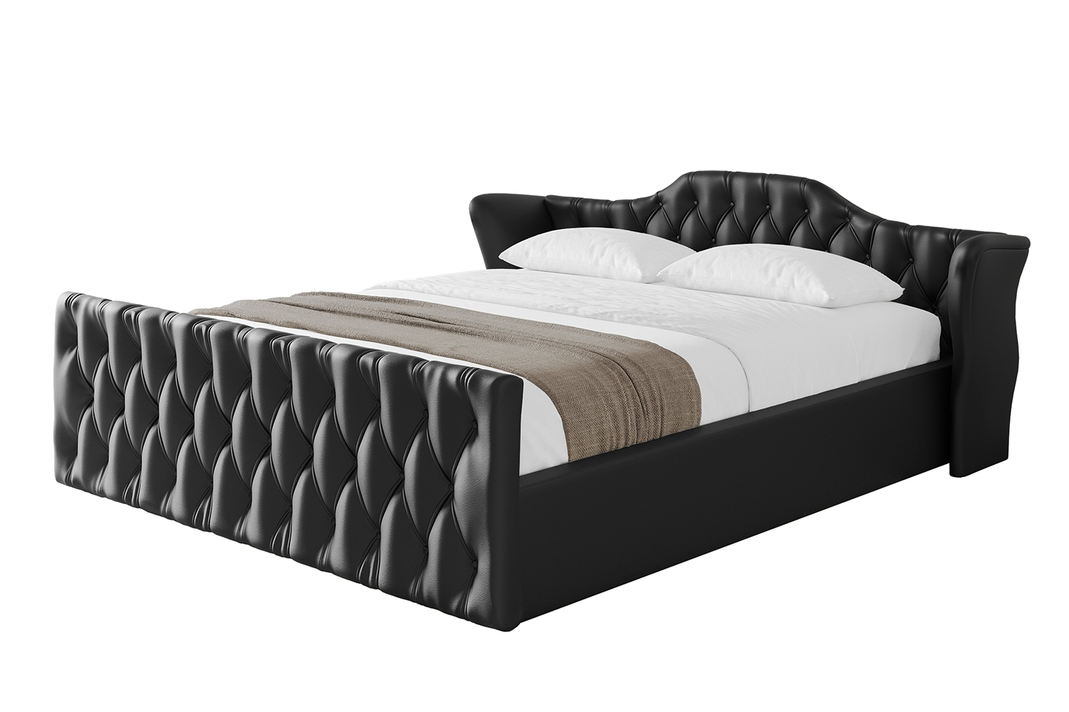 Polsterbett ZORAN-Z-v1 120x200 cm Schwarz - Soft 11