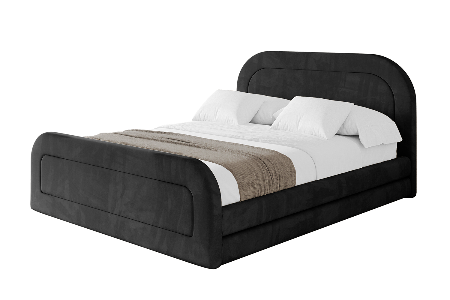 Polsterbett LERIS-Z 180x200 cm Schwarz - Casablanca 2316