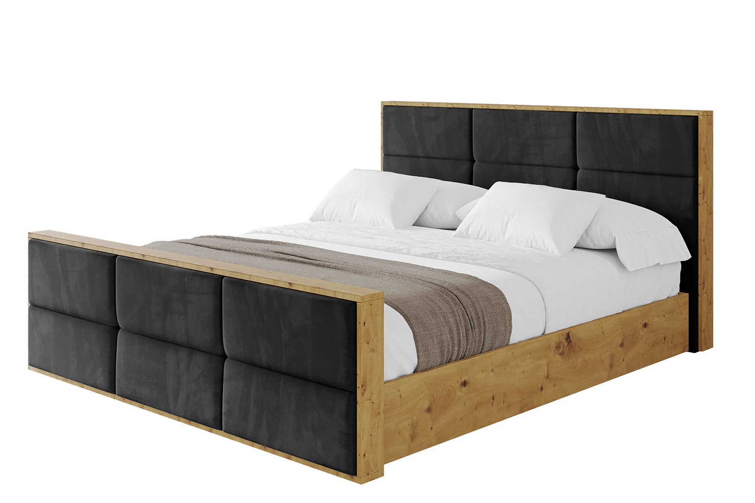 Polsterbett ENZO1-Z 180x200 cm Schwarz - Casablanca 2316