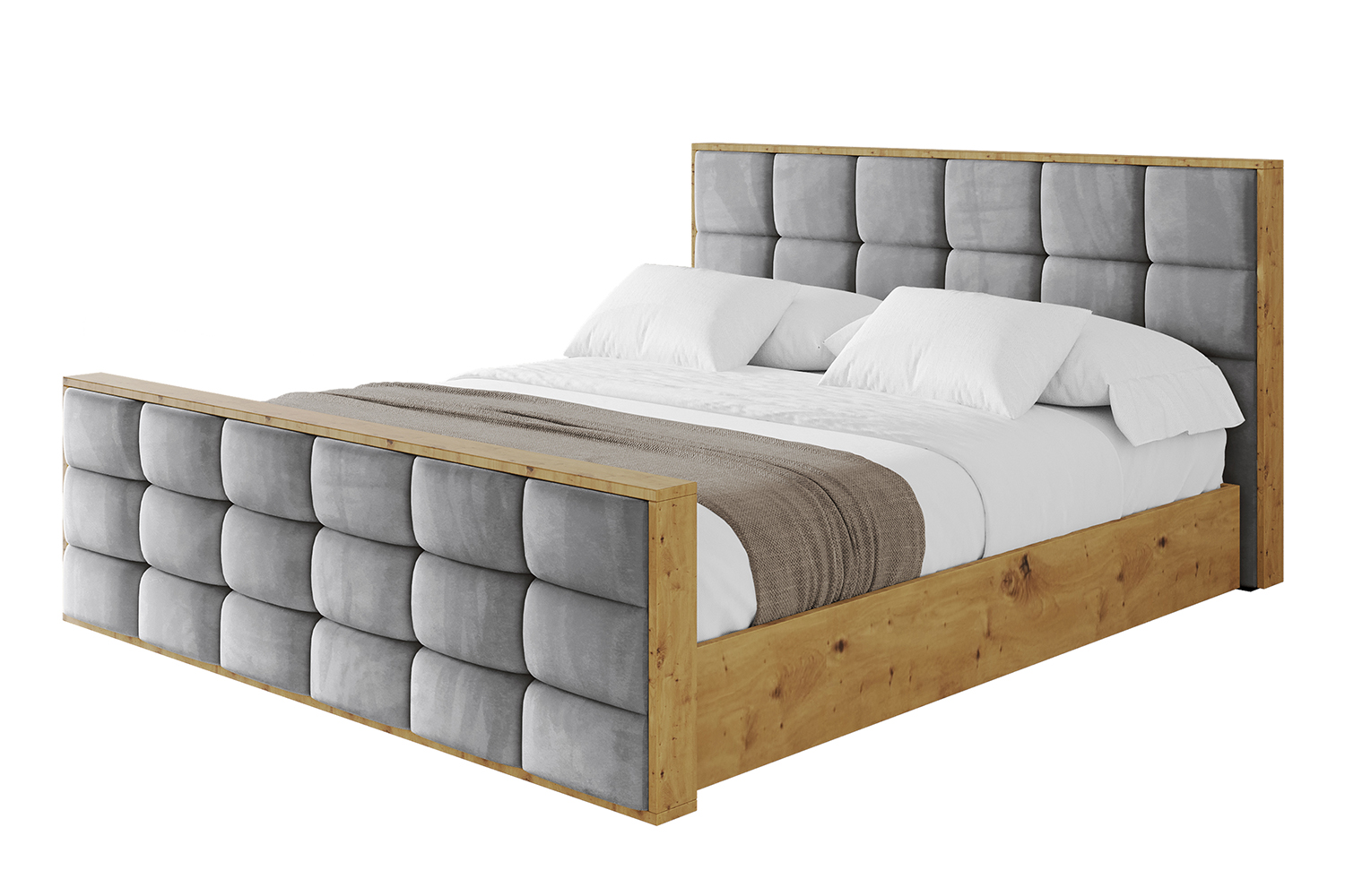 Polsterbett ENZO2-Z 200x200 cm Grau - Casablanca 2314