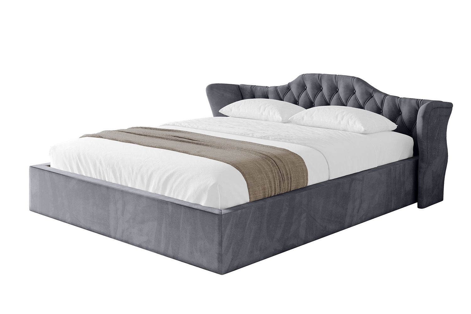 Polsterbett ZORAN-v1 160x200 cm Dunkelgrau - Casablanca 2315