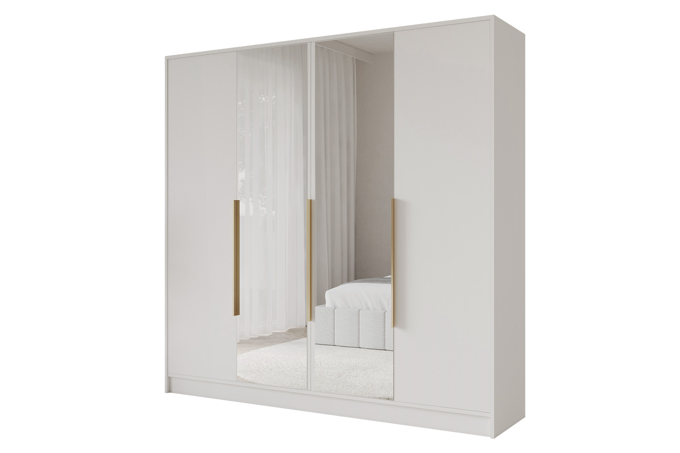 Drehtürenschränke LESE 200 cm x 51 cm x 200 cm Weiß