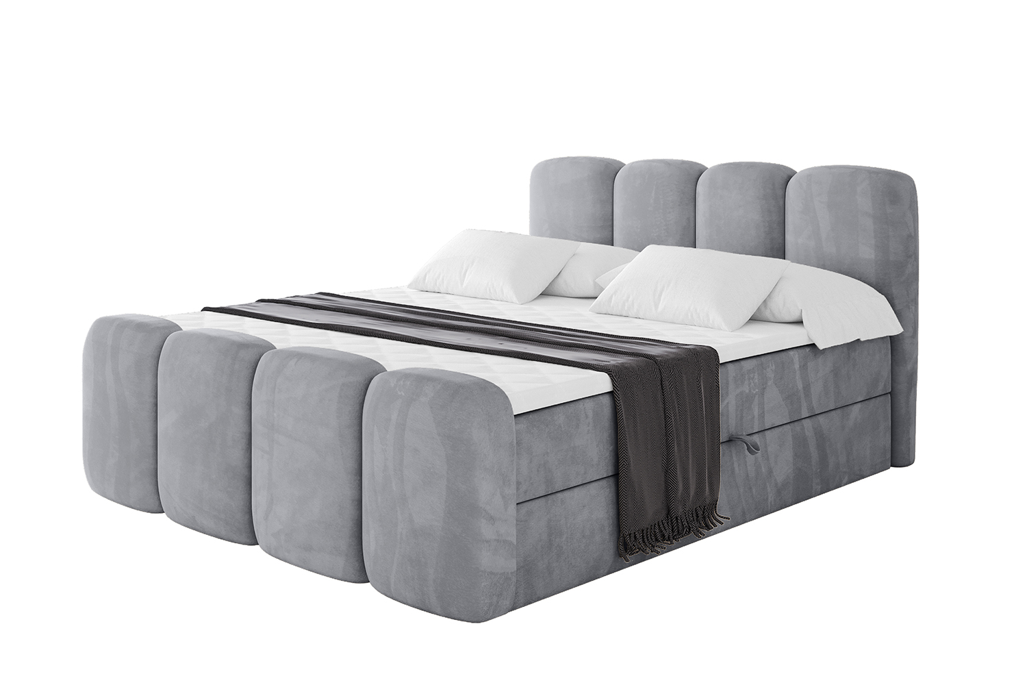 Boxbett NINA-Z 200x200 cm Hellgrau - Monolith 84