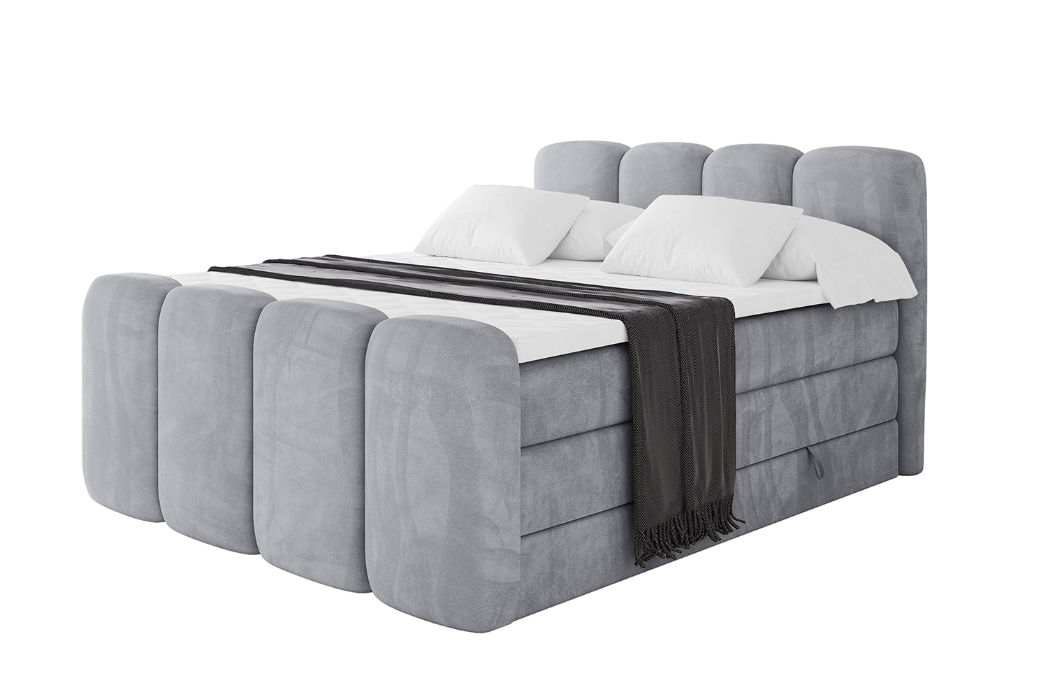 Boxspringbett NINA-Z KING 200x200 cm Hellgrau - Monolith 84