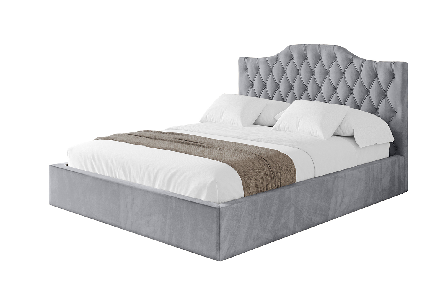 Polsterbett FALIO 120x200 cm Hellgrau - Monolith 84