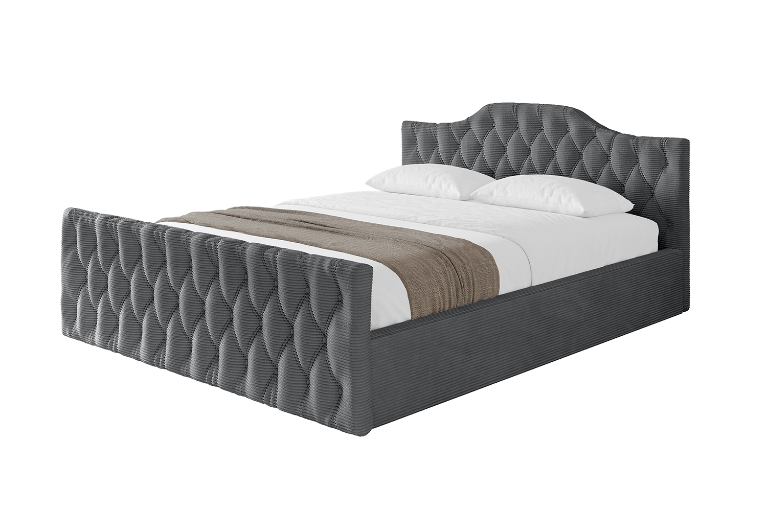 Polsterbett FALIO-Z-v1 160x200 cm Dunkelgrau - Poso 115