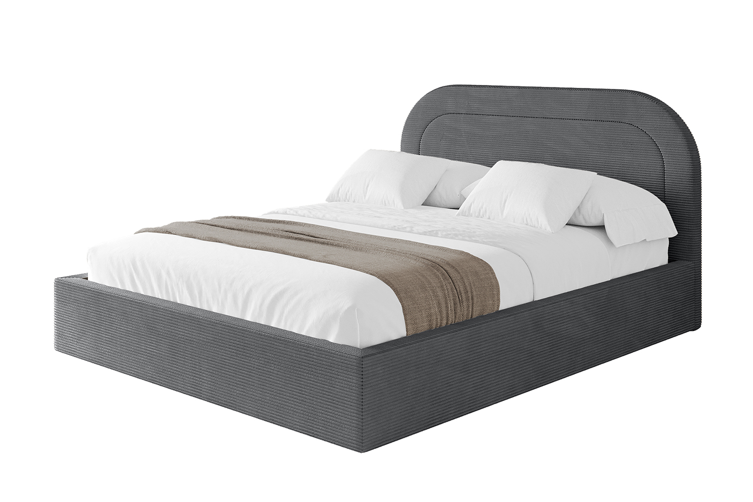 Polsterbett LERAY 200x200 cm Dunkelgrau - Poso 115