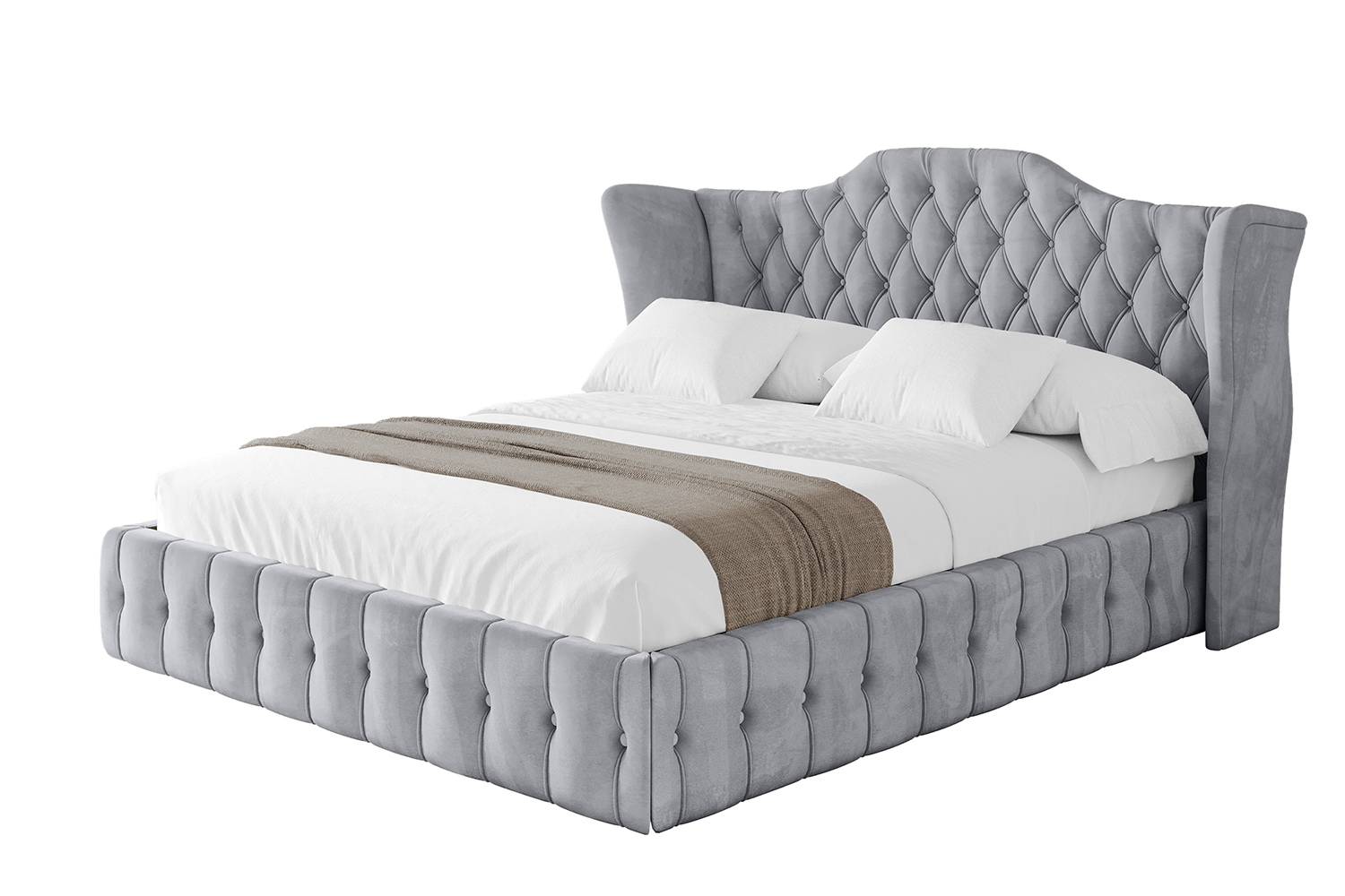 Polsterbett MODY 120x200 cm Hellgrau - Monolith 84