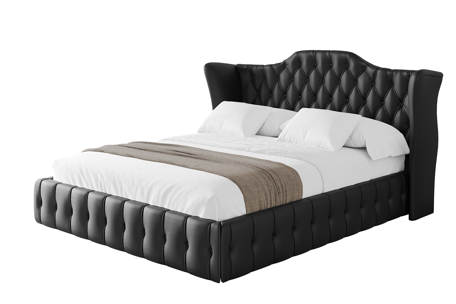Polsterbett MODY 140x200 cm Schwarz - Soft 11