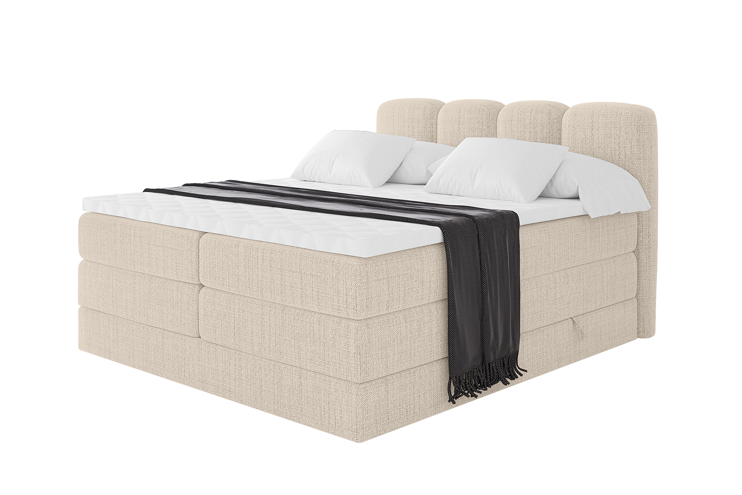 Boxspringbett NINA KING 120x200 cm Beige - Aragon 03