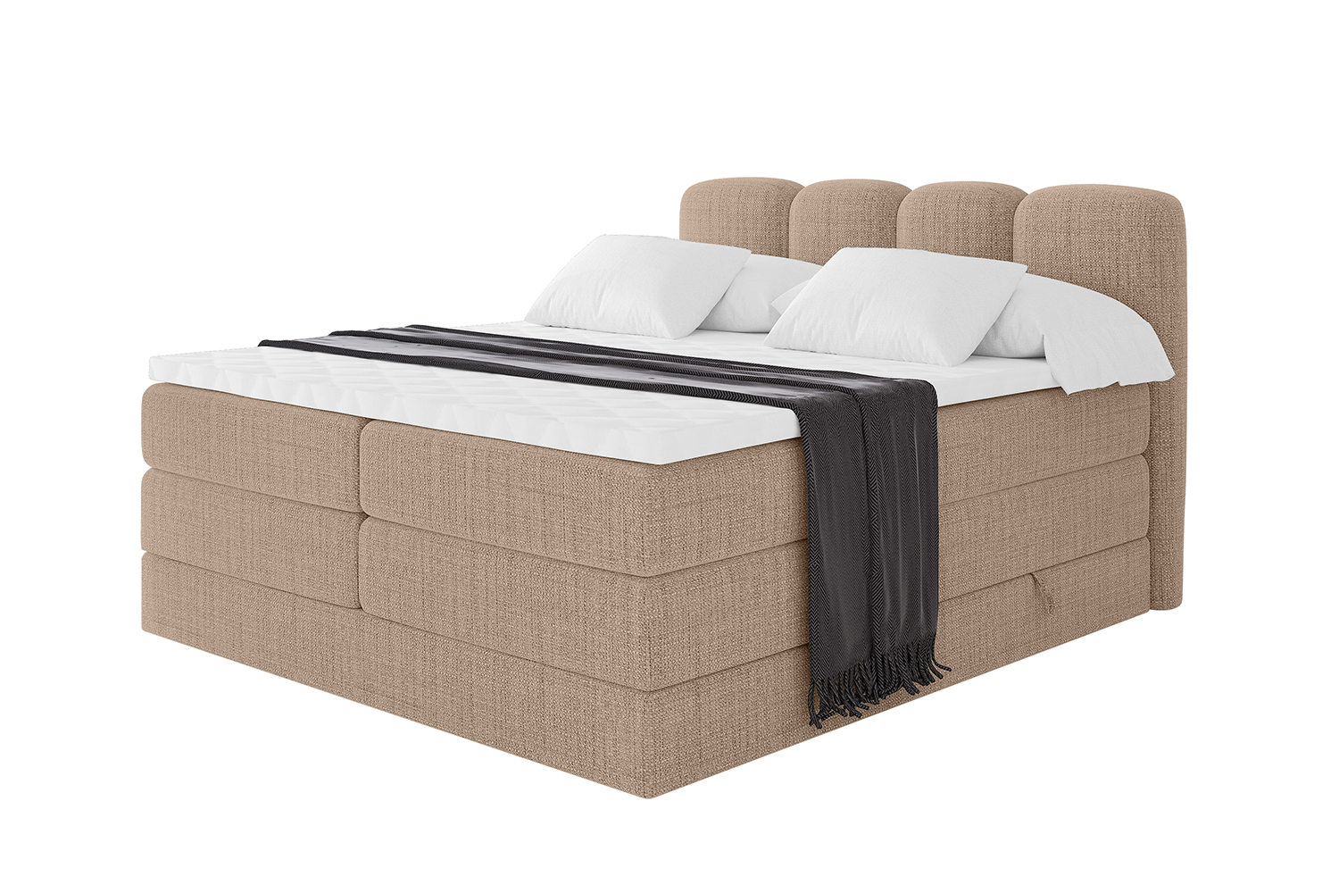 Boxspringbett NINA KING 120x200 cm Dunkelbeige - Aragon 14