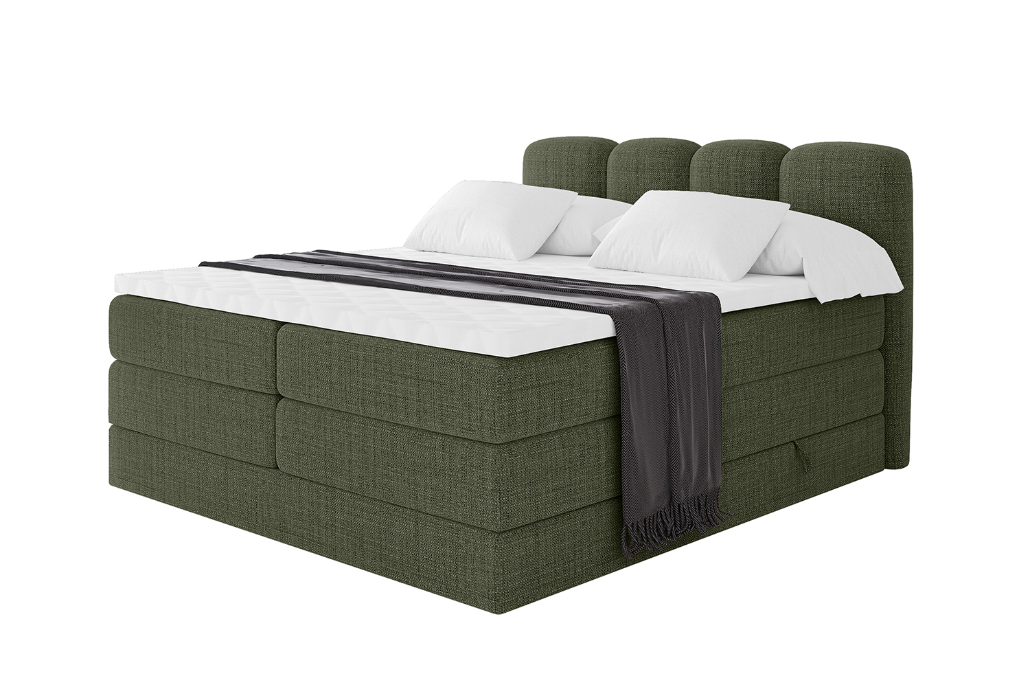 Boxspringbett NINA KING 120x200 cm Grün - Aragon 39