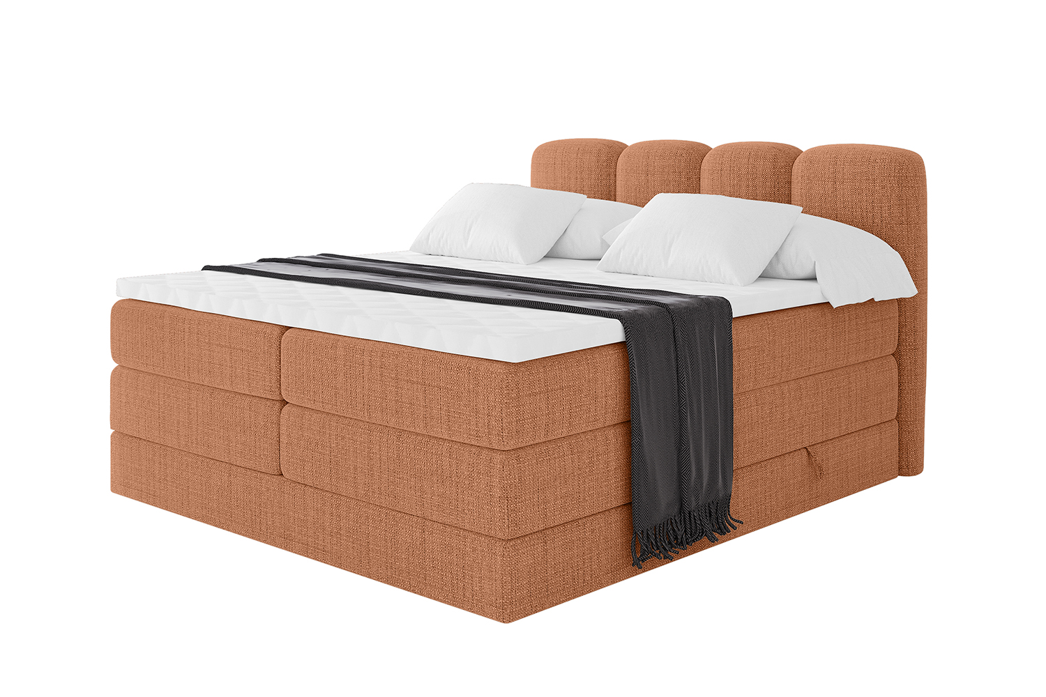 Boxspringbett NINA KING 120x200 cm Apricot - Aragon 56