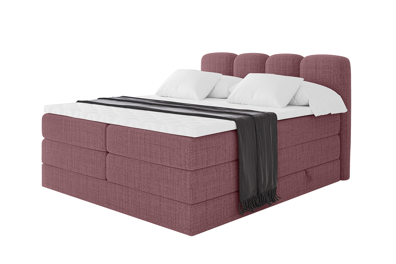 Boxspringbett NINA KING 120x200 cm Altrosa - Aragon 69