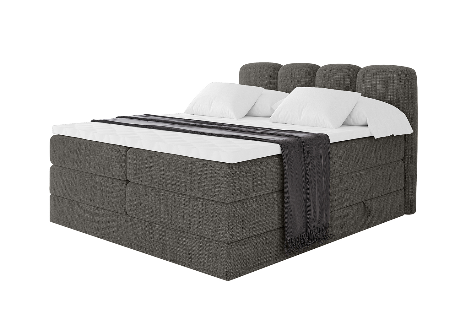 Boxspringbett NINA KING 120x200 cm Grau - Aragon 97