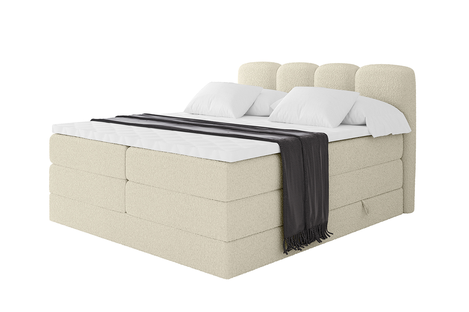Boxspringbett NINA KING 120x200 cm Beige - Quelle 02