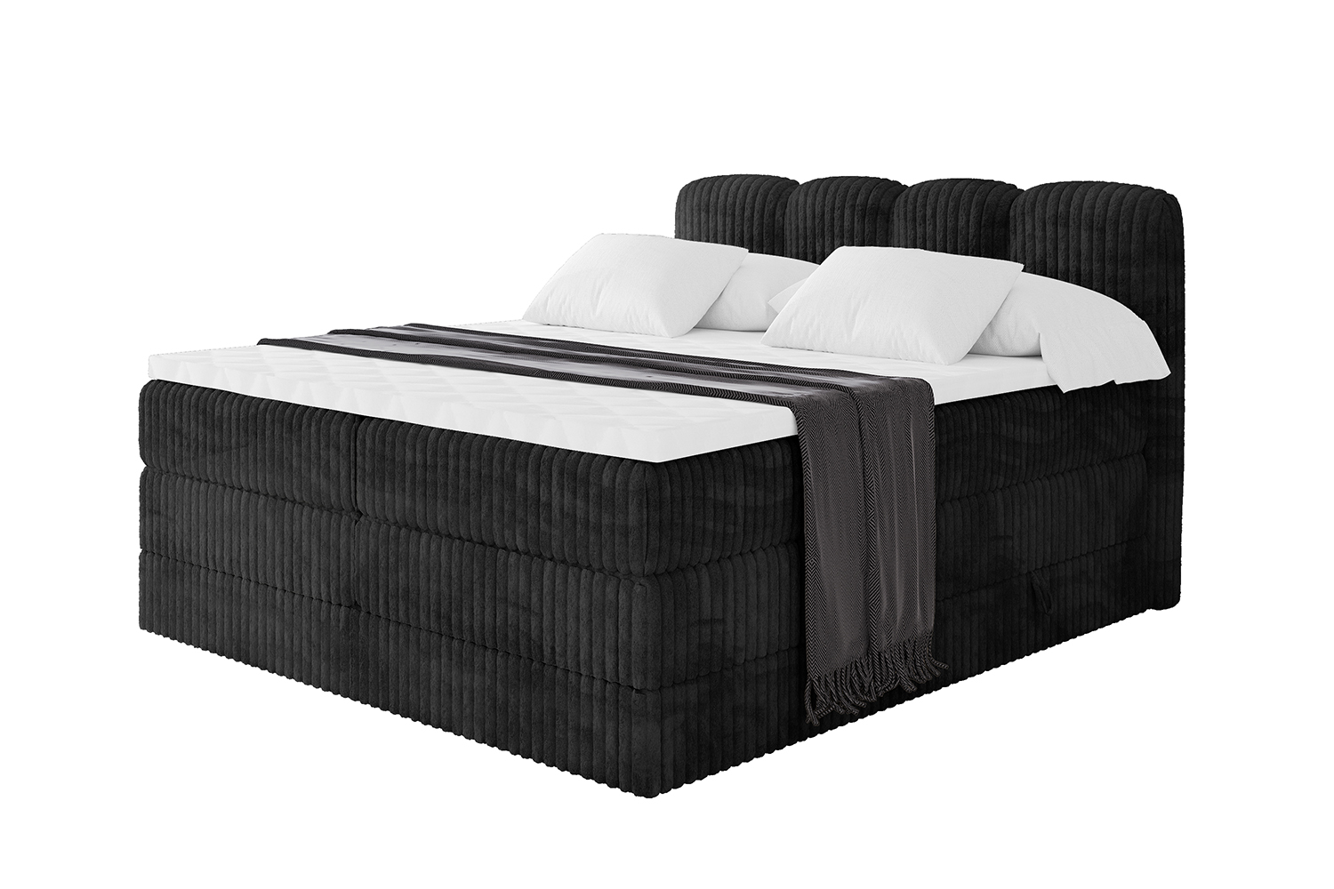 Boxspringbett NINA KING 140x200 cm Schwarz - Tilia 100