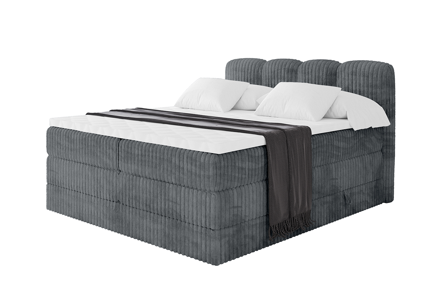 Boxspringbett NINA KING 140x200 cm Dunkelgrau - Tilia 90
