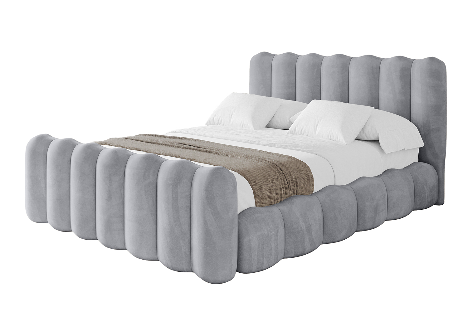Polsterbett SORA-Z 200x200 cm Hellgrau - Monolith 84