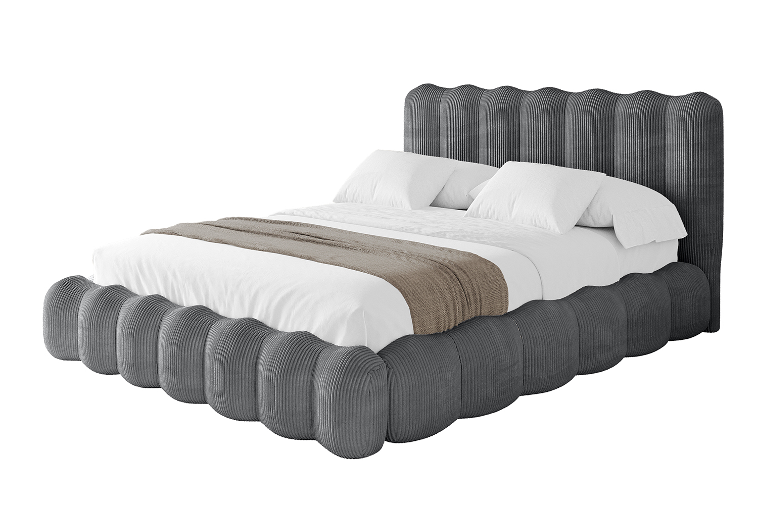 Polsterbett SORA 160x200 cm Dunkelgrau - Poso 115