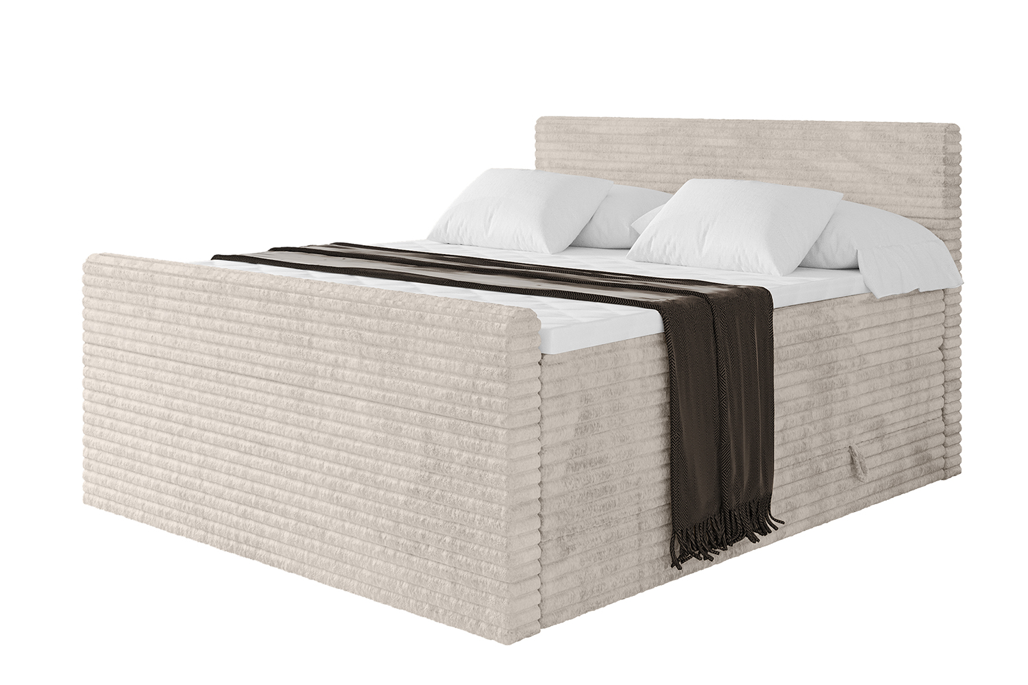 Boxspringbett TOLO-Z KING-v1 140x200 cm Creme - Tilia 01