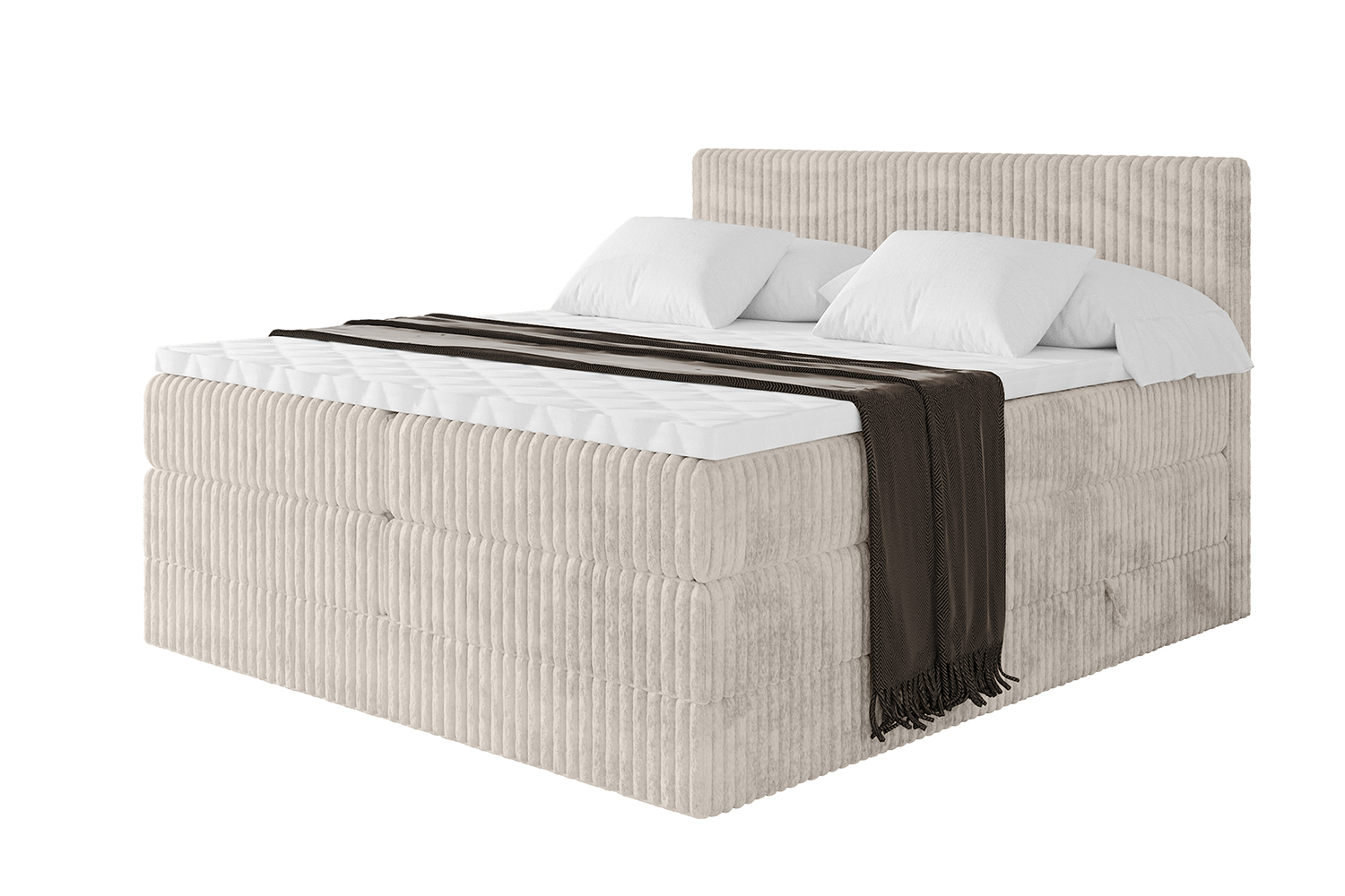 Boxspringbett TOLO KING 120x200 cm Creme - Tilia 01