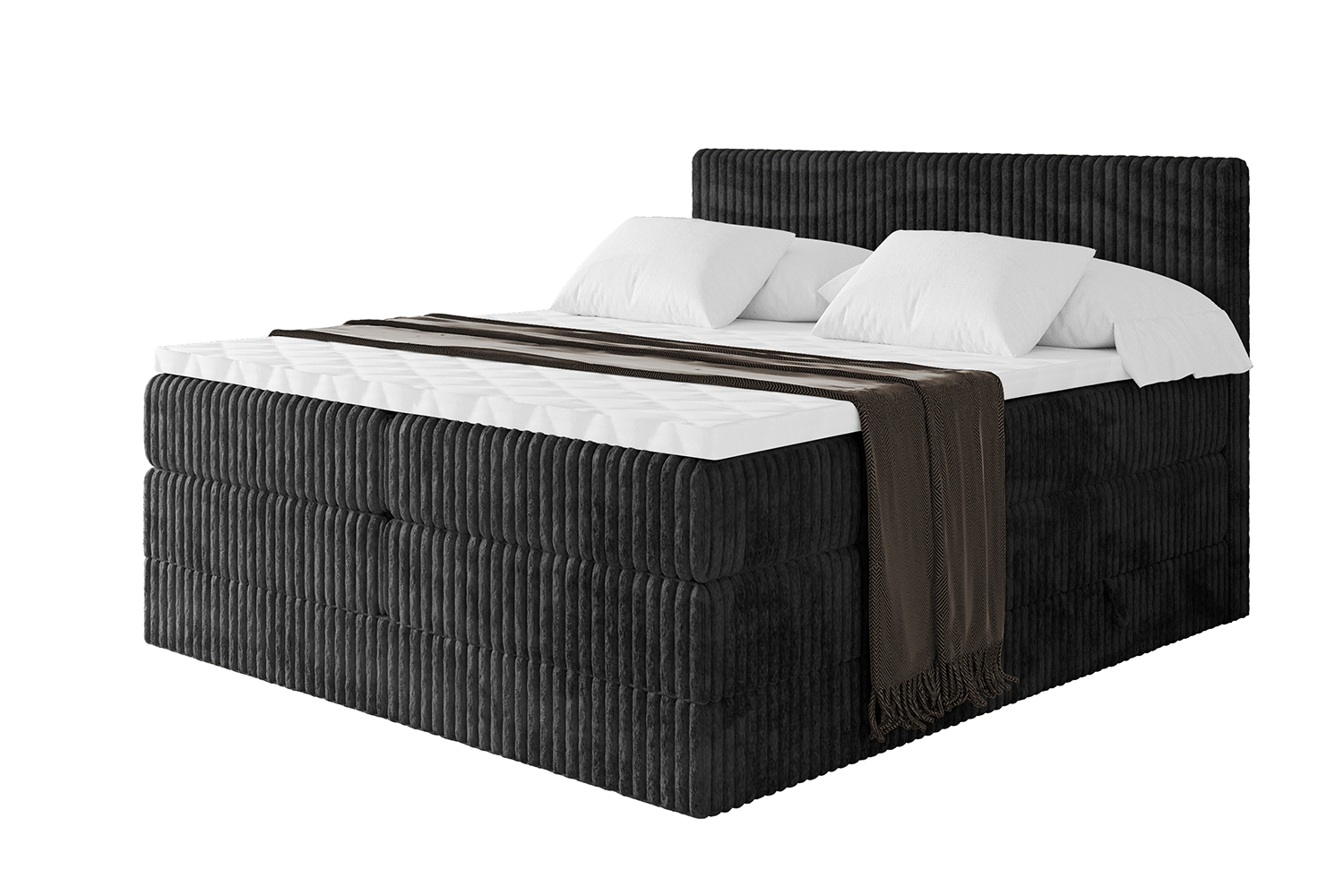 Boxspringbett TOLO KING 120x200 cm Schwarz - Tilia 100
