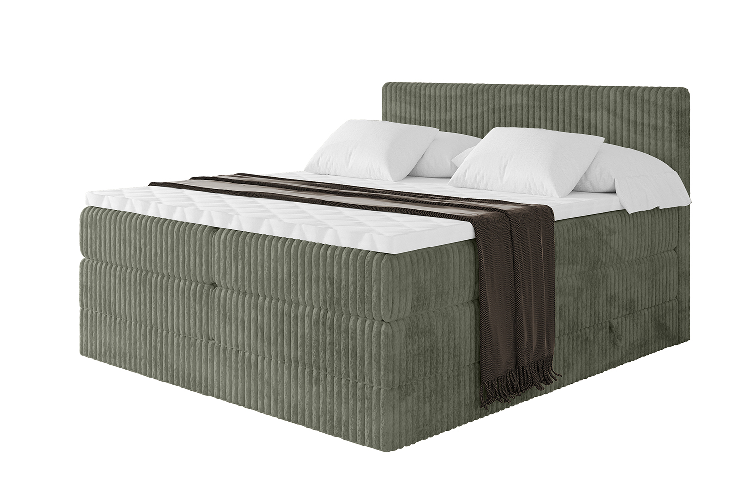 Boxspringbett TOLO KING 120x200 cm Olivgrün - Tilia 37